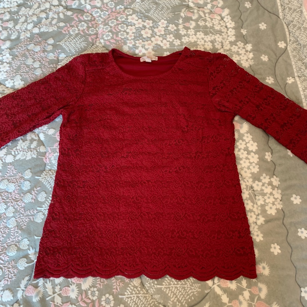 Red lace top